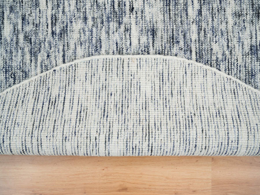 6'0" x 6'0" New Hand Loomed Blue Wool Round Oriental Rug - MOA10265254