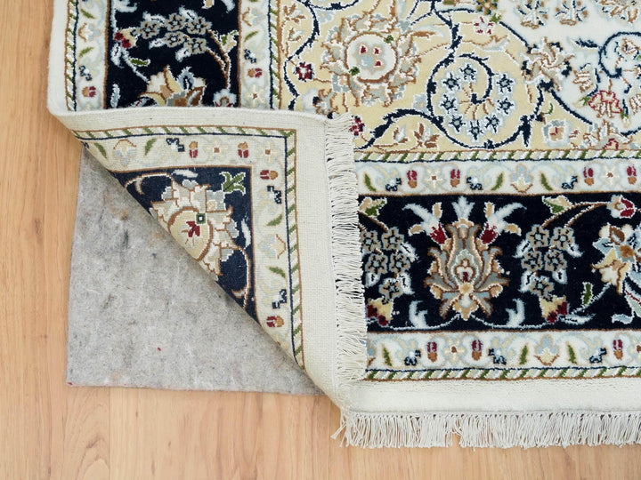 5'10" x 9'1" New Hand Knotted Ivory Wool Rectangle Oriental Rug - MOA10265288