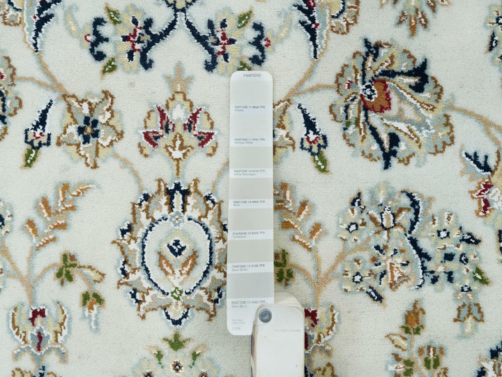 5'10" x 9'1" New Hand Knotted Ivory Wool Rectangle Oriental Rug - MOA10265288
