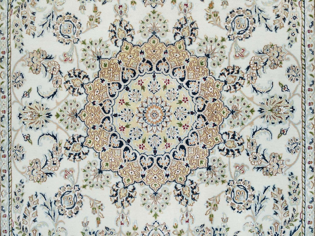 5'10" x 9'1" New Hand Knotted Ivory Wool Rectangle Oriental Rug - MOA10265288