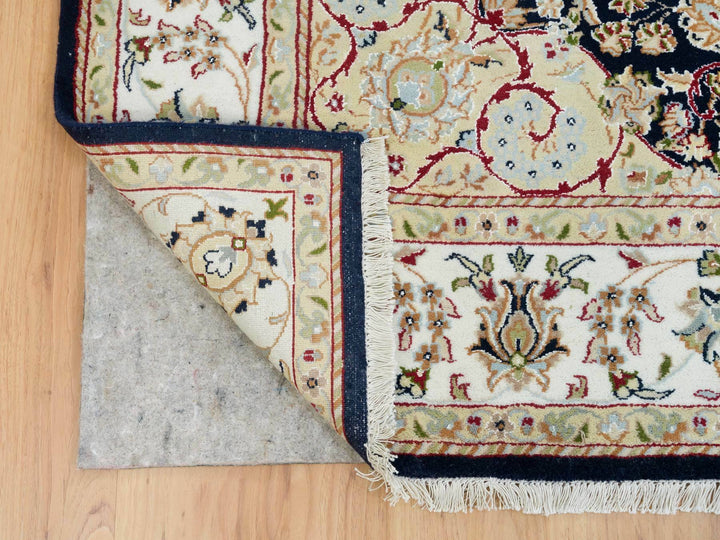 6'0" x 9'0" New Hand Knotted Blue Wool Rectangle Oriental Rug - MOA10265301