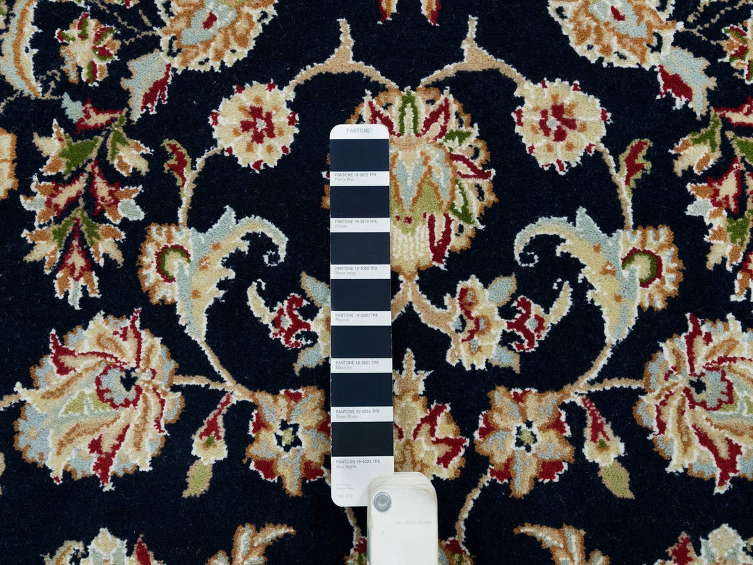 6'0" x 9'0" New Hand Knotted Blue Wool Rectangle Oriental Rug - MOA10265301