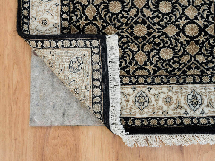 2'4" x 4'7" New Hand Knotted Black Wool Rectangle Oriental Rug - MOA10265311