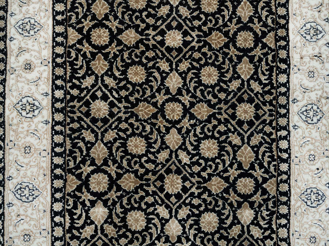 2'4" x 4'7" New Hand Knotted Black Wool Rectangle Oriental Rug - MOA10265311