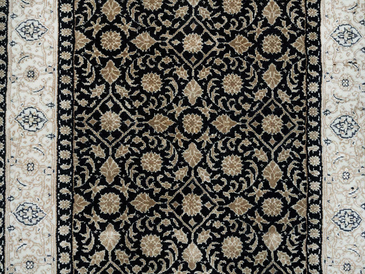 2'4" x 4'7" New Hand Knotted Black Wool Rectangle Oriental Rug - MOA10265311