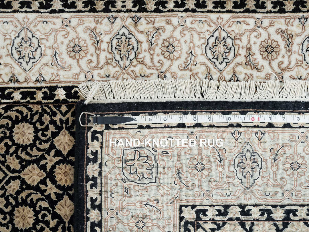 3'1" x 5'5" New Hand Knotted Black Wool Rectangle Oriental Rug - MOA10265312