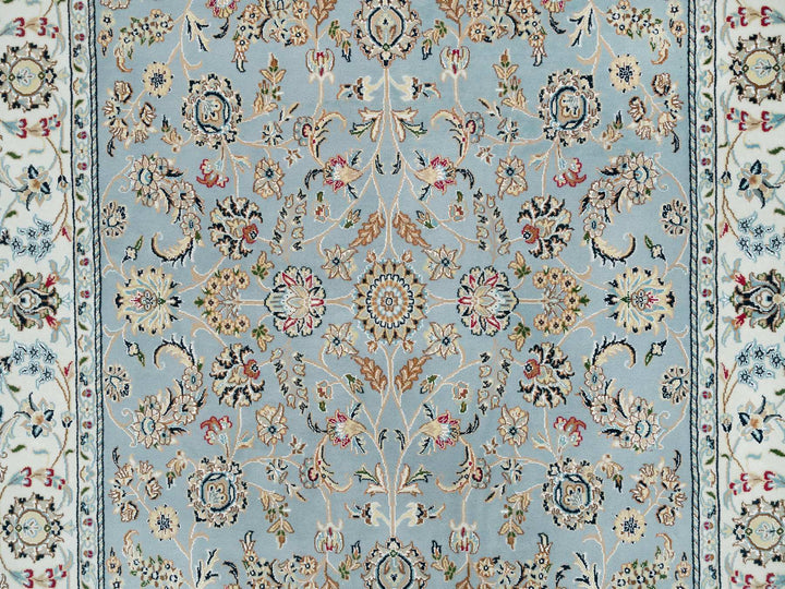 6'0" x 9'2" New Hand Knotted Blue Wool Rectangle Oriental Rug - MOA10265321