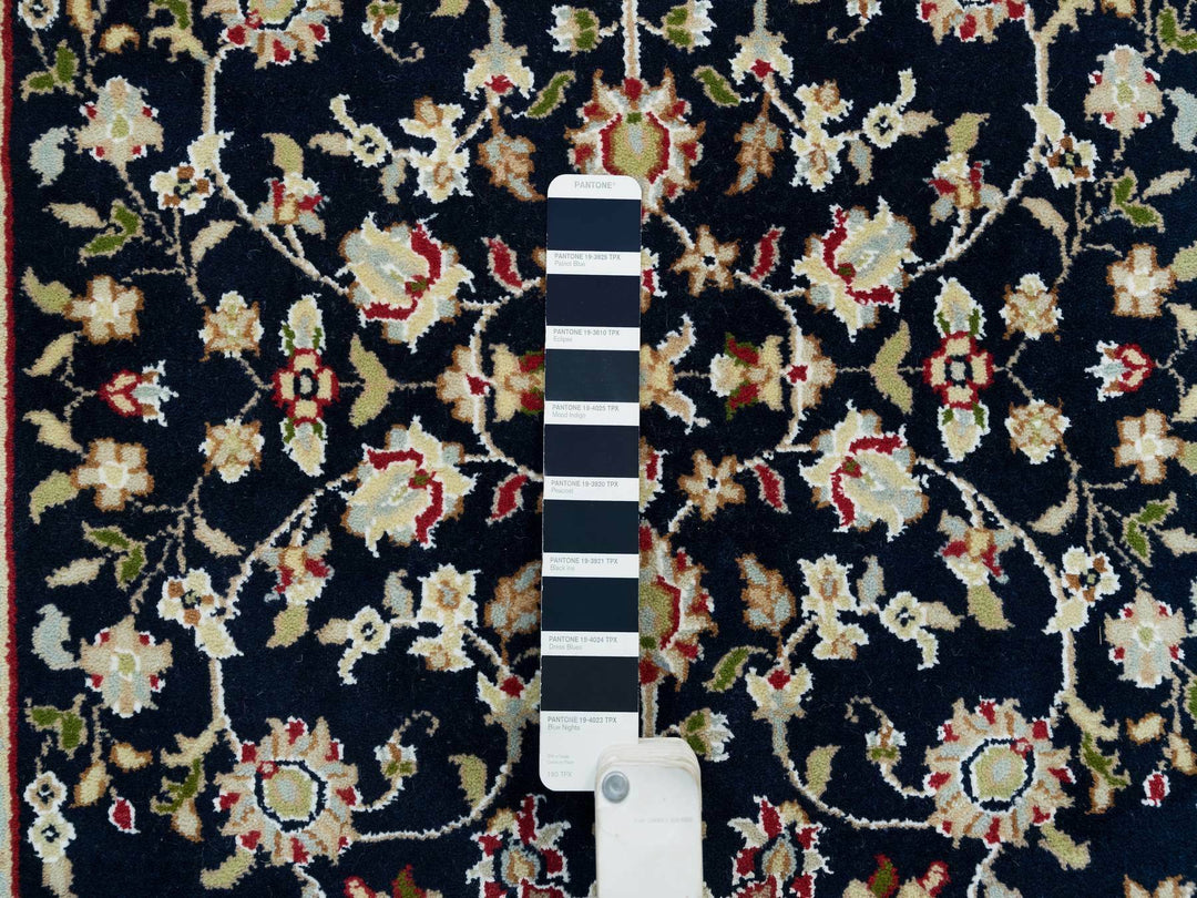 2'8" x 19'2" New Hand Knotted Blue Wool Runner Oriental Rug - MOA10265341
