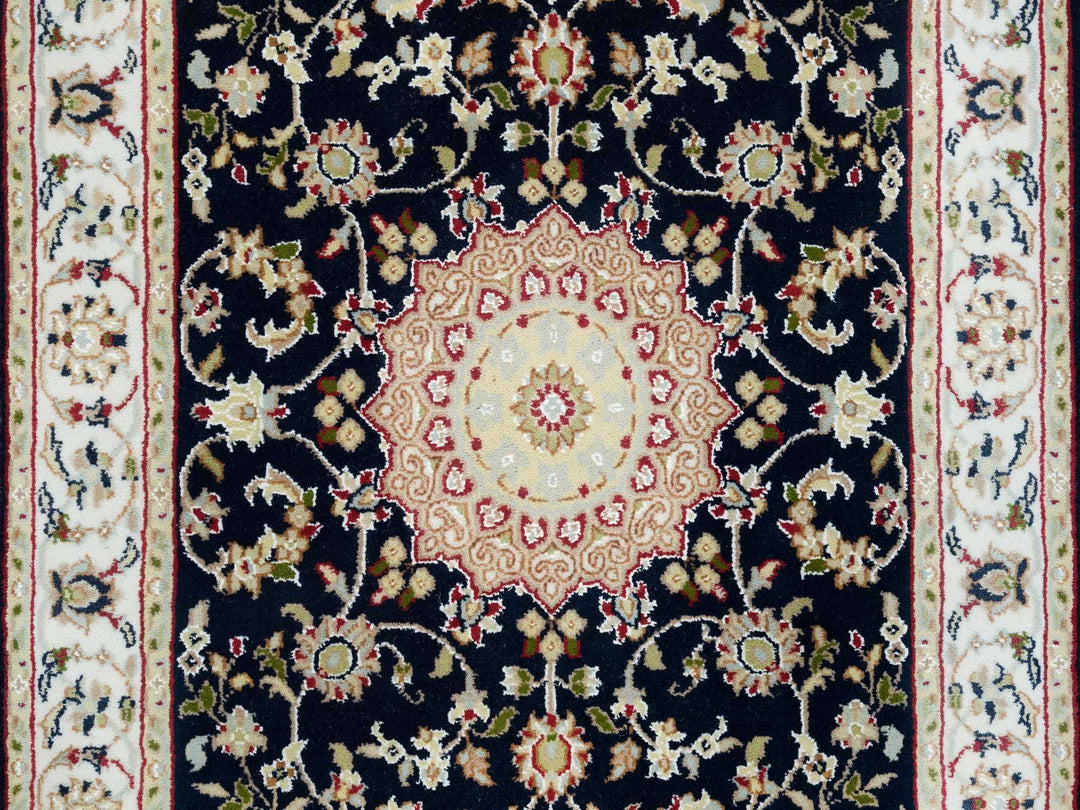2'8" x 19'2" New Hand Knotted Blue Wool Runner Oriental Rug - MOA10265341