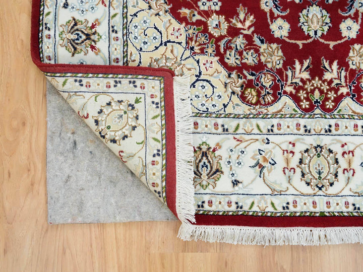 4'7" x 6'8" New Hand Knotted Red Wool Rectangle Oriental Rug - MOA10265346