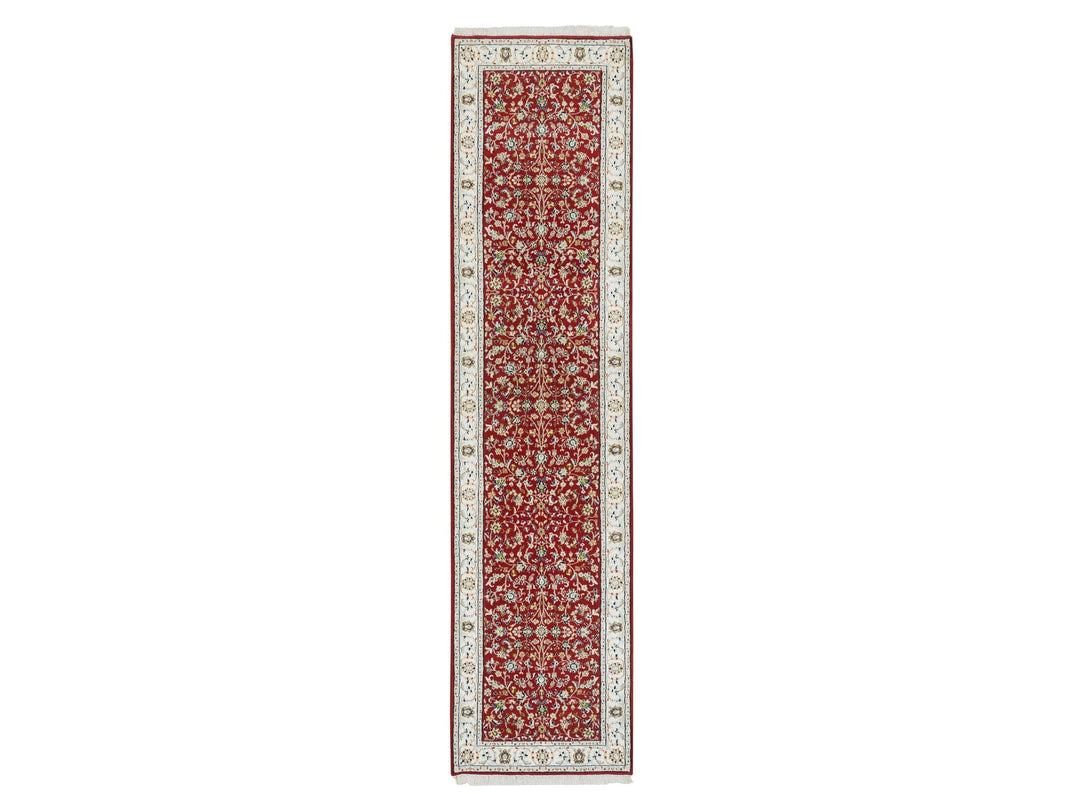 2'7" x 10'5" New Hand Knotted Red Wool Runner Oriental Rug - MOA10265369