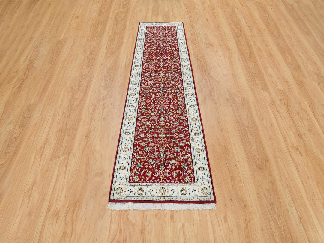 2'7" x 10'5" New Hand Knotted Red Wool Runner Oriental Rug - MOA10265369