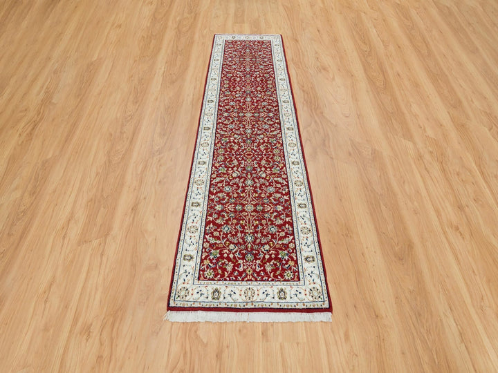 2'7" x 10'5" New Hand Knotted Red Wool Runner Oriental Rug - MOA10265369