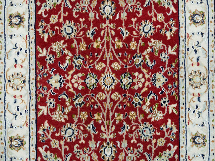 2'7" x 10'5" New Hand Knotted Red Wool Runner Oriental Rug - MOA10265369