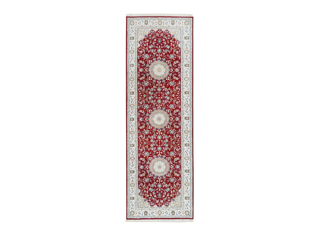 2'7" x 8'0" New Hand Knotted Red Wool Runner Oriental Rug - MOA10265371