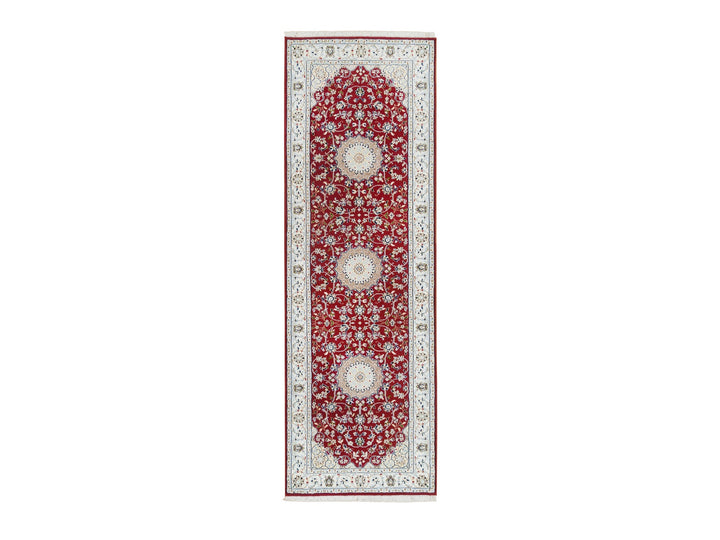 2'7" x 8'0" New Hand Knotted Red Wool Runner Oriental Rug - MOA10265371