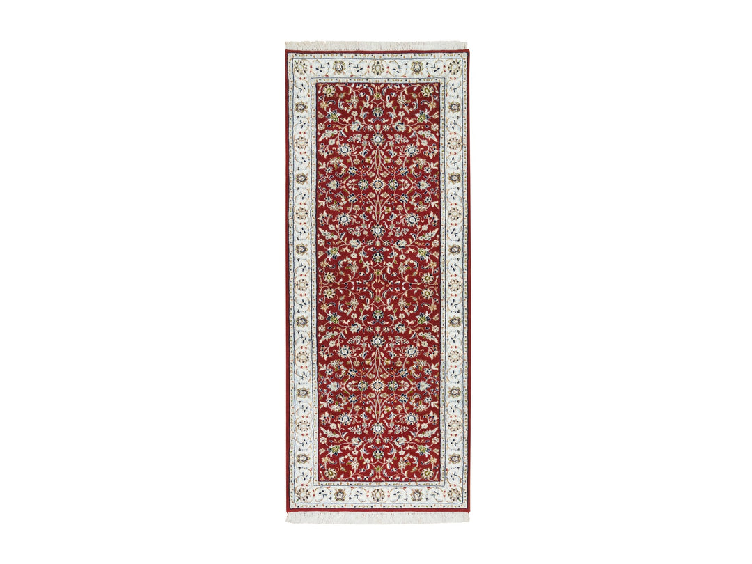 2'8" x 6'8" New Hand Knotted Red Wool Runner Oriental Rug - MOA10265379