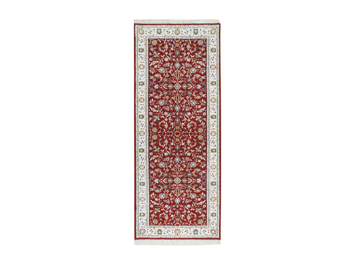 2'8" x 6'8" New Hand Knotted Red Wool Runner Oriental Rug - MOA10265379