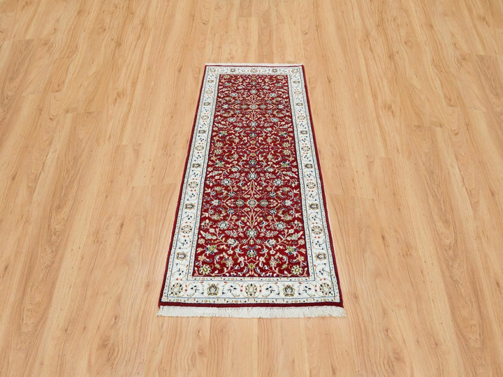 2'8" x 6'8" New Hand Knotted Red Wool Runner Oriental Rug - MOA10265379