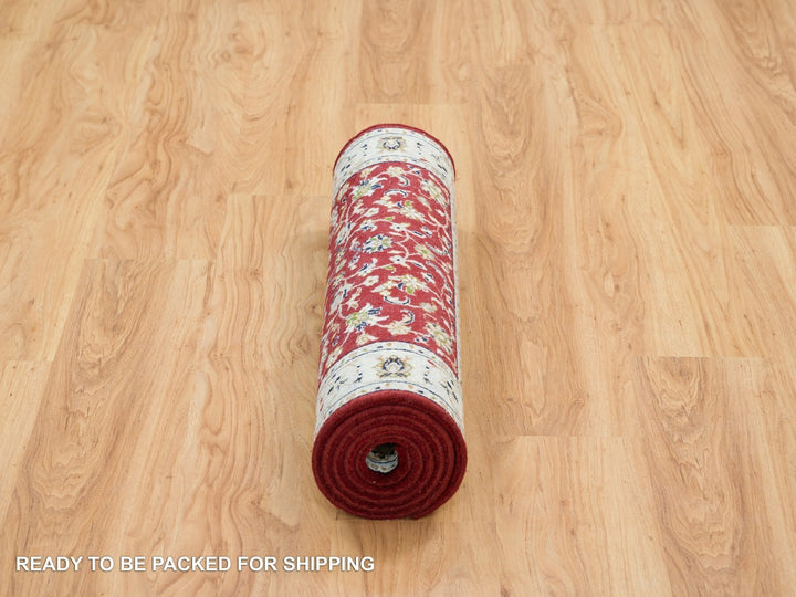 2'8" x 6'8" New Hand Knotted Red Wool Runner Oriental Rug - MOA10265379