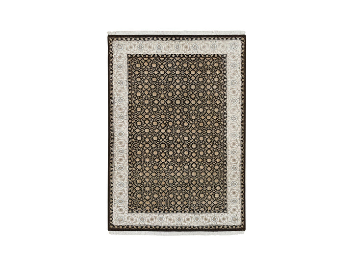 4'0" x 6'0" New Hand Knotted Black Wool Rectangle Oriental Rug - MOA10265393