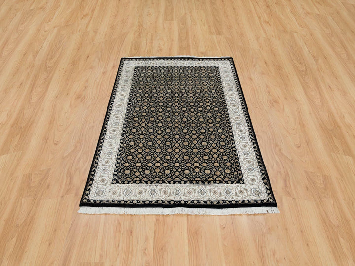4'0" x 6'0" New Hand Knotted Black Wool Rectangle Oriental Rug - MOA10265393