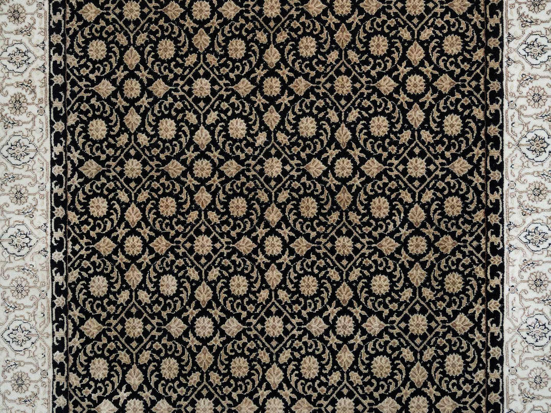 4'0" x 6'0" New Hand Knotted Black Wool Rectangle Oriental Rug - MOA10265393