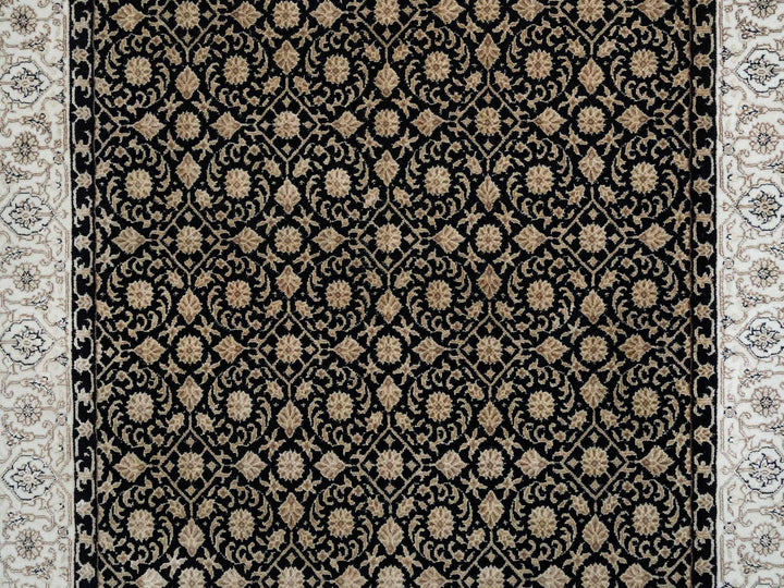 4'0" x 6'0" New Hand Knotted Black Wool Rectangle Oriental Rug - MOA10265393