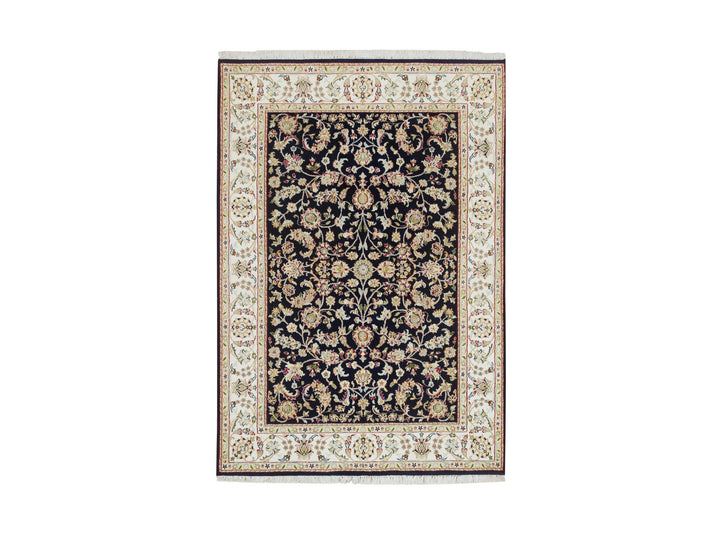 4'8" x 6'9" New Hand Knotted Blue Wool Rectangle Oriental Rug - MOA10265408