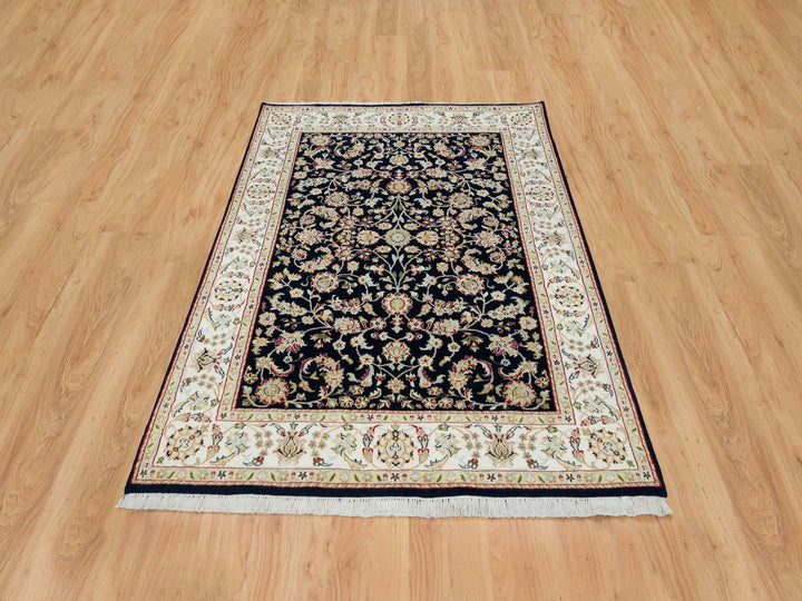 4'8" x 6'9" New Hand Knotted Blue Wool Rectangle Oriental Rug - MOA10265408