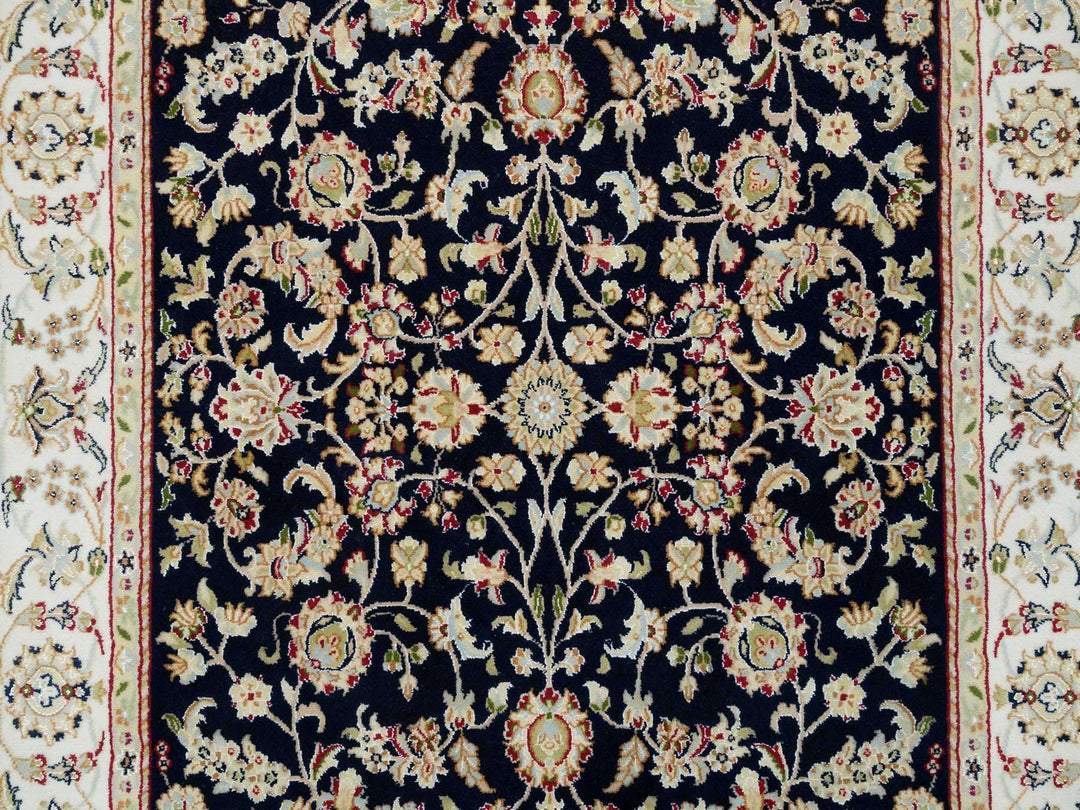 4'8" x 6'9" New Hand Knotted Blue Wool Rectangle Oriental Rug - MOA10265408