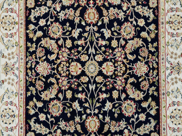 4'8" x 6'9" New Hand Knotted Blue Wool Rectangle Oriental Rug - MOA10265408