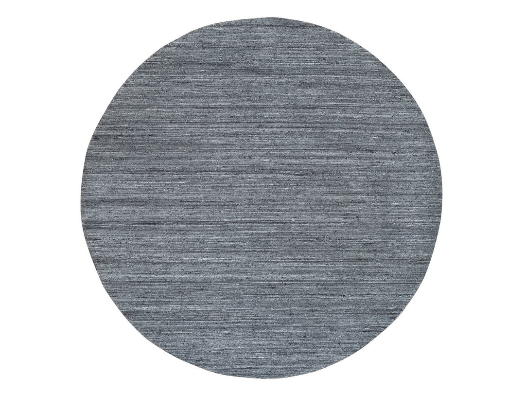 8'0" x 8'0" New Hand Loomed Grey Wool Round Oriental Rug - MOA10265420