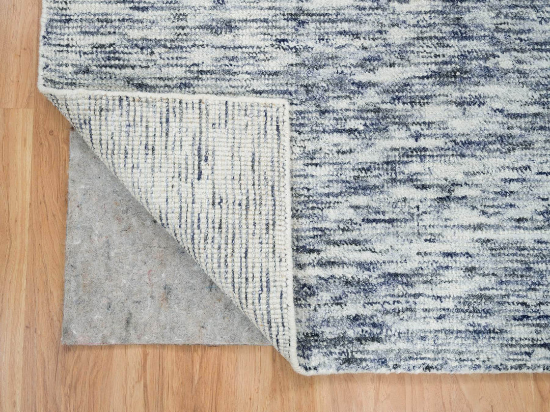 6'1" x 6'0" New Hand Loomed Blue Wool Square Oriental Rug - MOA10265437
