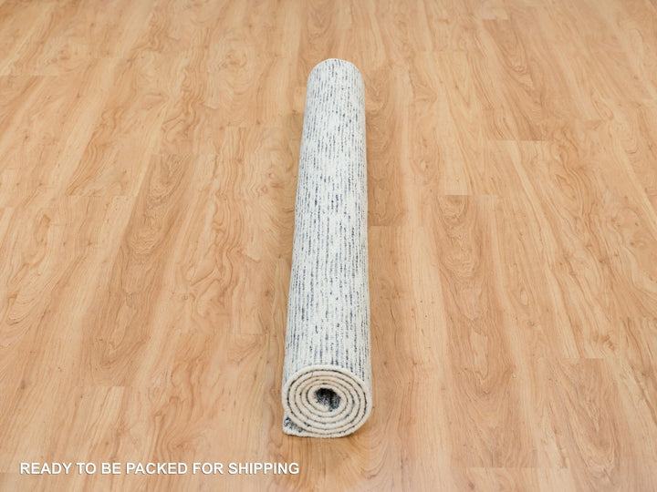 6'0" x 6'0" New Hand Loomed Blue Wool Square Oriental Rug - MOA10265438