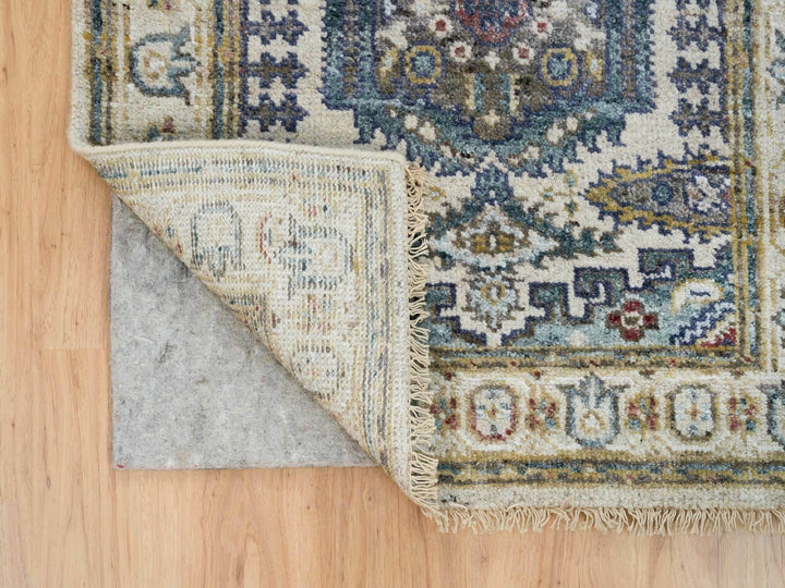 2'5" x 8'1" New Hand Knotted Ivory Wool Runner Oriental Rug - MOA10265446