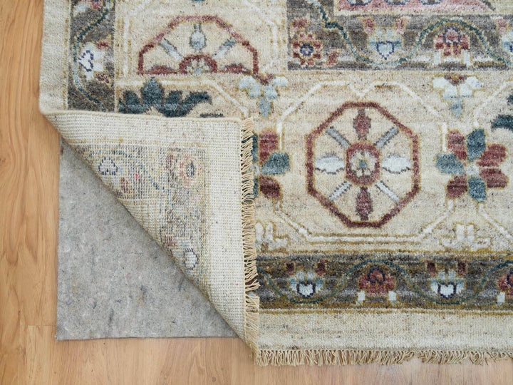 13'10" x 16'2" New Hand Knotted Ivory Wool Rectangle Oriental Rug - MOA10265456