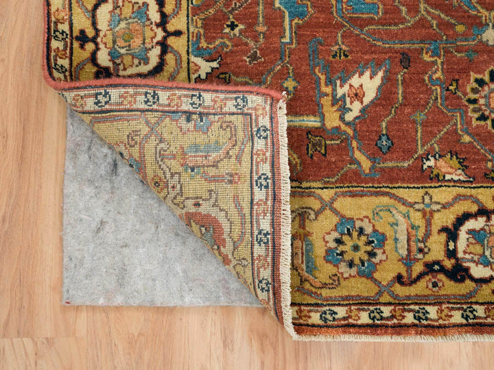 4'0" x 10'0" New Hand Knotted Red Wool Runner Oriental Rug - MOA10265462