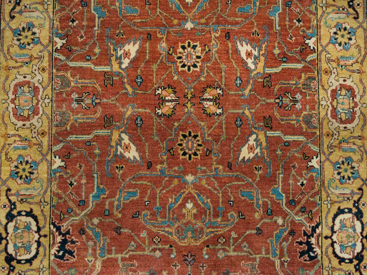 4'0" x 10'0" New Hand Knotted Red Wool Runner Oriental Rug - MOA10265462