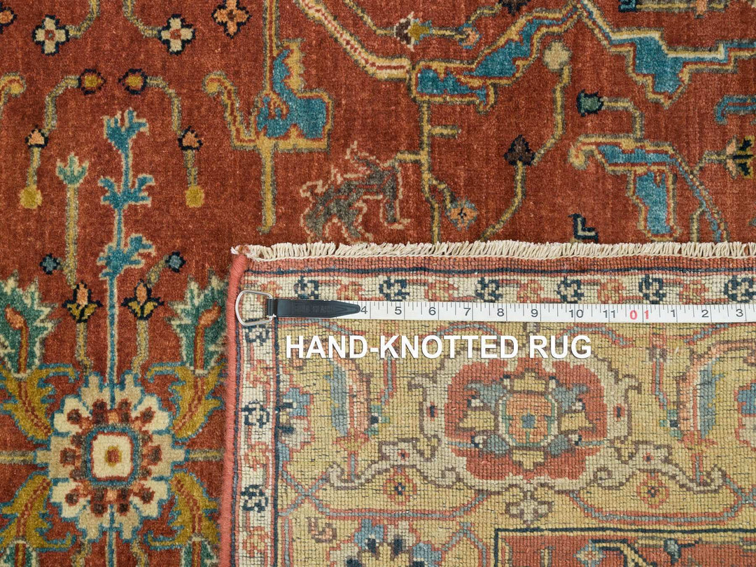 4'0" x 10'0" New Hand Knotted Red Wool Runner Oriental Rug - MOA10265462