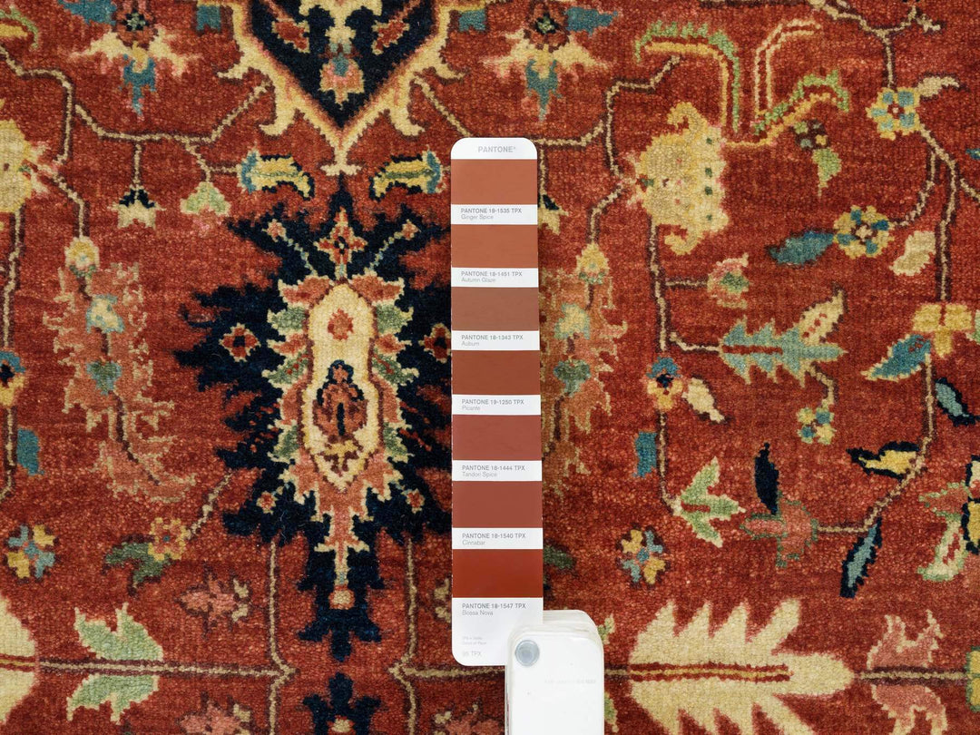 4'0" x 10'1" New Hand Knotted Red Wool Runner Oriental Rug - MOA10265463