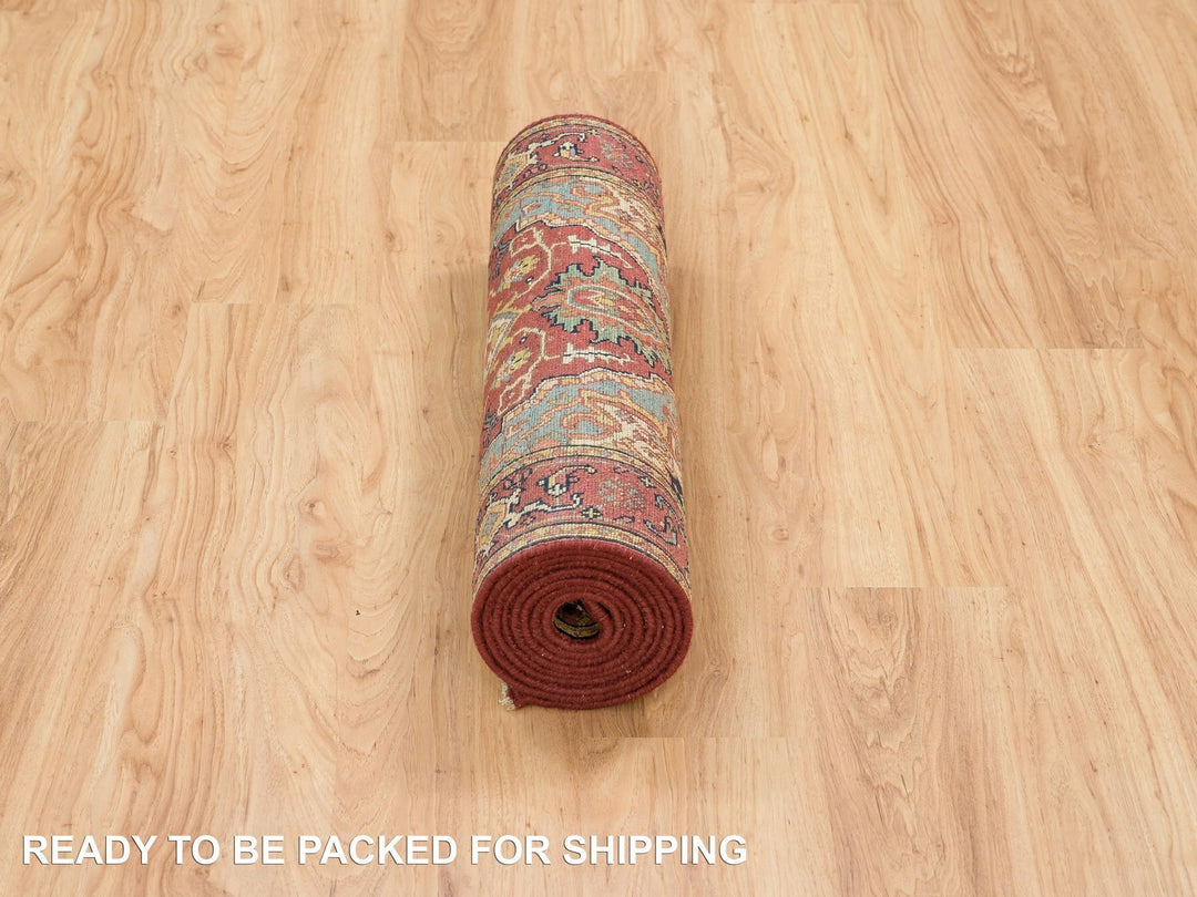 2'6" x 10'1" New Hand Knotted Red Wool Runner Oriental Rug - MOA10265466
