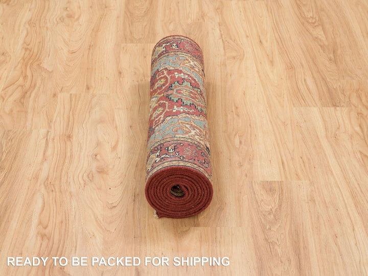 2'6" x 10'1" New Hand Knotted Red Wool Runner Oriental Rug - MOA10265466