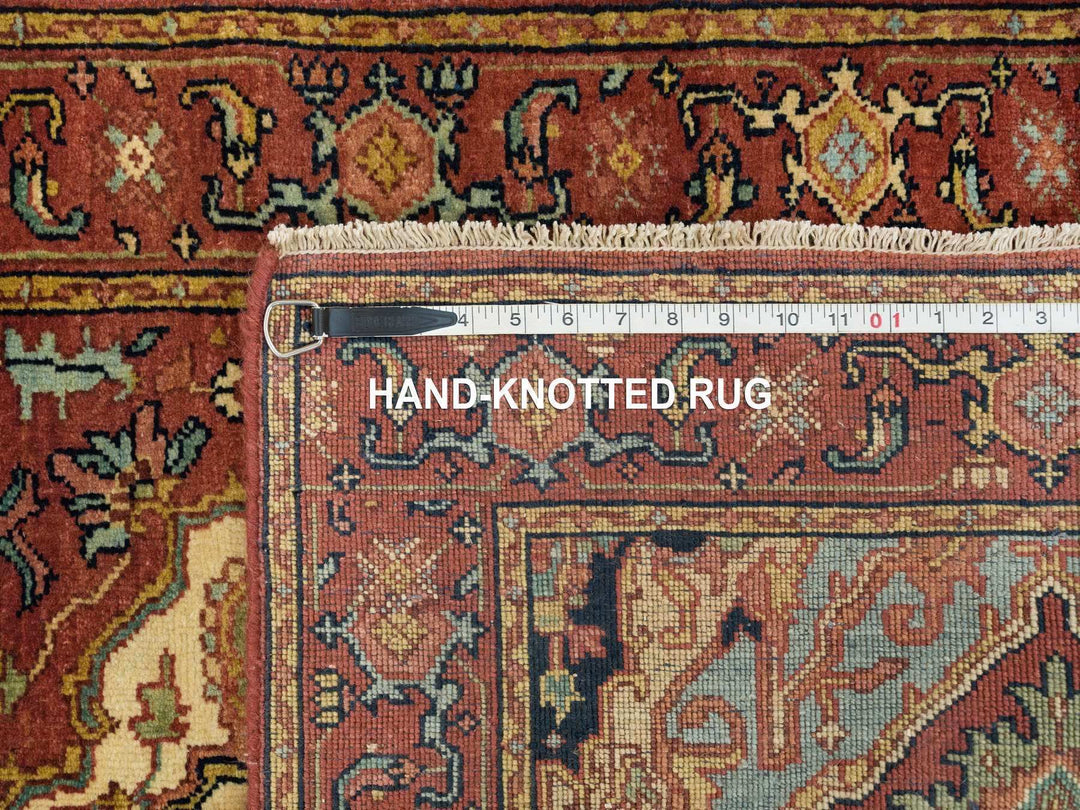 2'6" x 10'1" New Hand Knotted Red Wool Runner Oriental Rug - MOA10265466