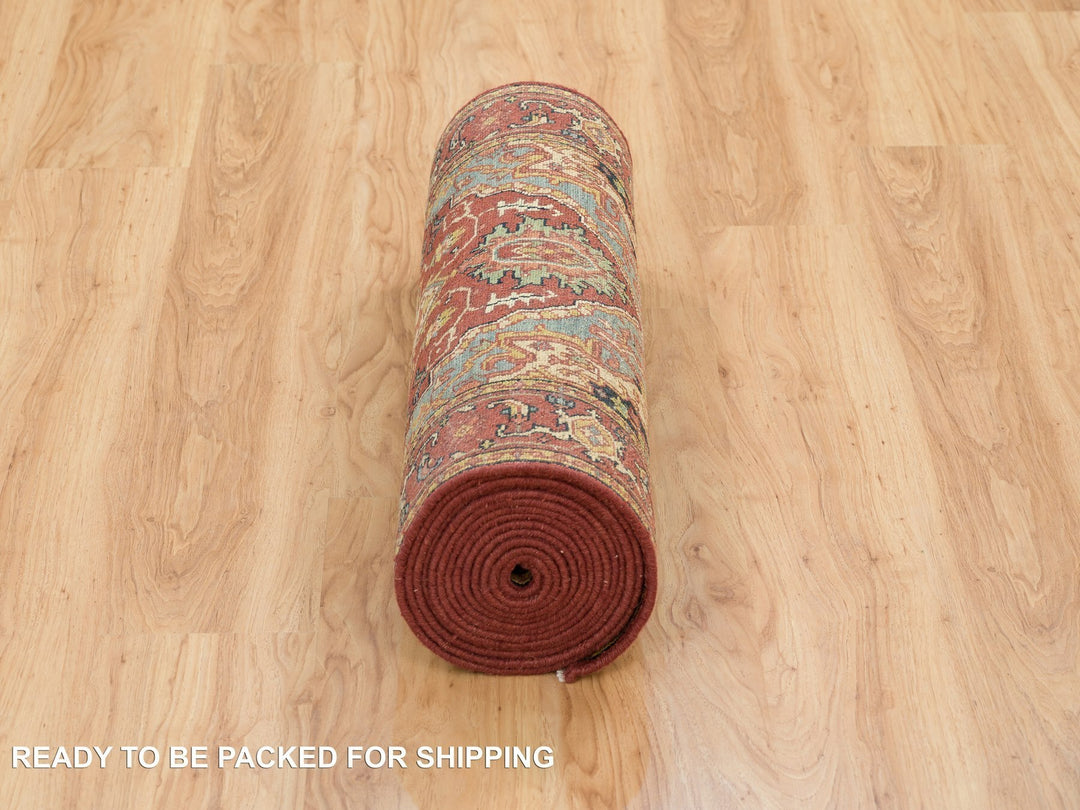 2'7" x 18'0" New Hand Knotted Red Wool Runner Oriental Rug - MOA10265470