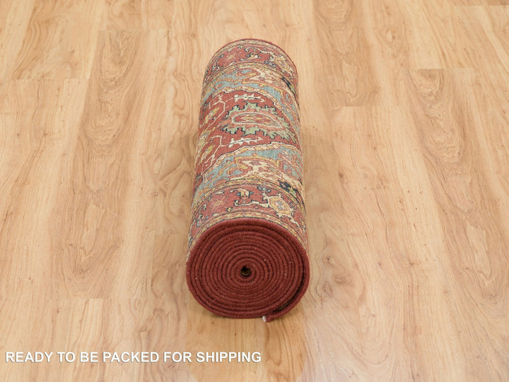 2'7" x 18'0" New Hand Knotted Red Wool Runner Oriental Rug - MOA10265470