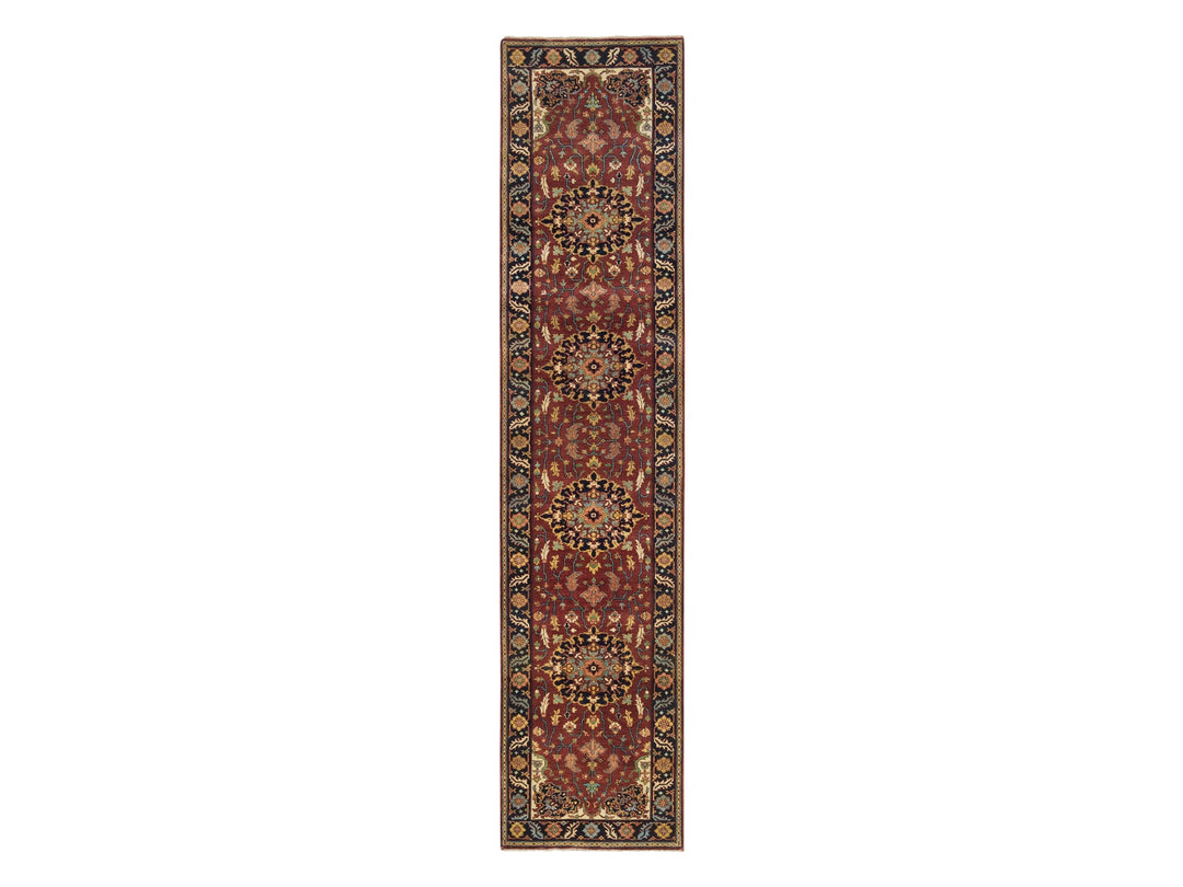 2'7" x 12'0" New Hand Knotted Red Wool Runner Oriental Rug - MOA10265473