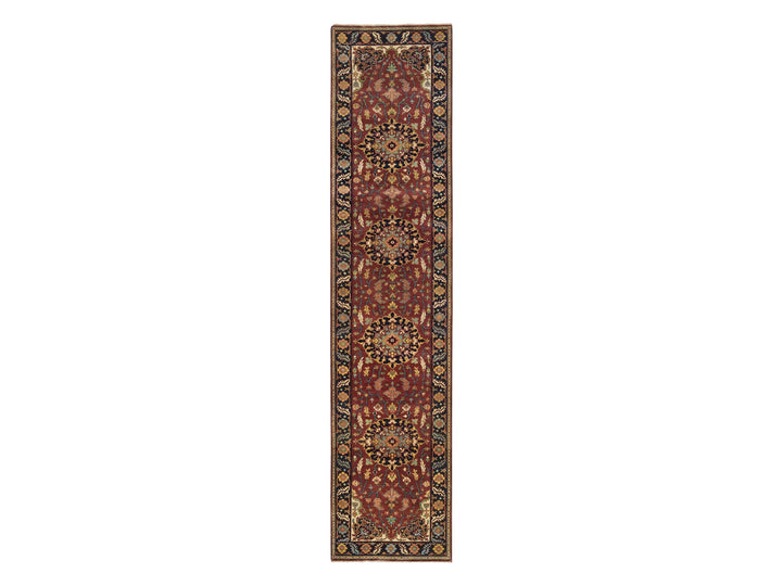 2'7" x 12'0" New Hand Knotted Red Wool Runner Oriental Rug - MOA10265473