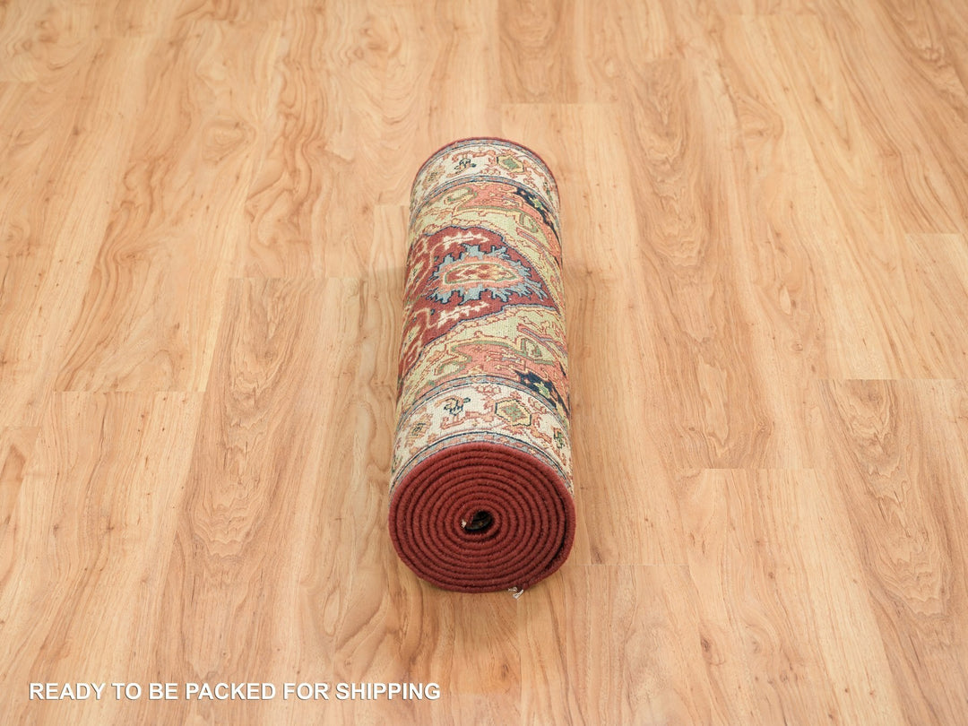 2'7" x 12'0" New Hand Knotted Red Wool Runner Oriental Rug - MOA10265476