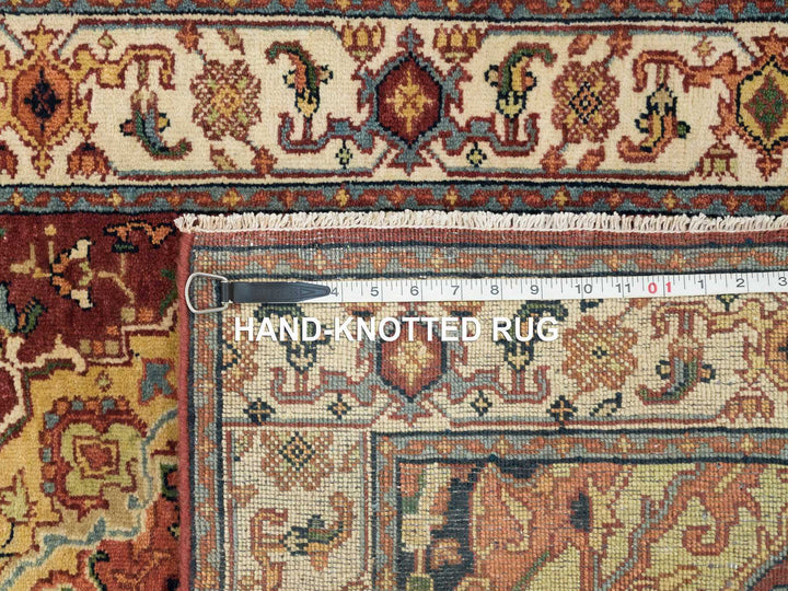 2'7" x 12'1" New Hand Knotted Red Wool Runner Oriental Rug - MOA10265478